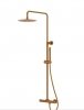 Lavita Natynkowy zestaw prysznicowy z deszczownicą Orion Brushed Copper 5900378357322
